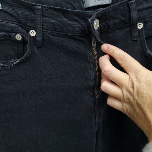 AGOLDE Toni Mid Rise Straight Raw Hem In feral Revolve Jeans - Picture 6 of 16